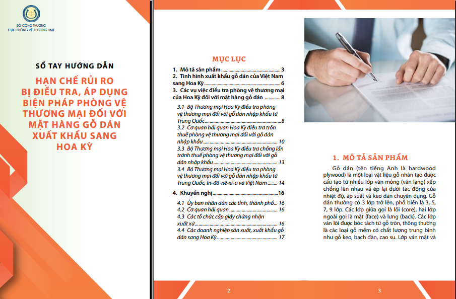Sổ tay hướng dẫn hạn chế rủi ro bị điều tra, áp dụng biện pháp PVTM đối với mặt hàng gỗ dán xuất khẩu sang Hoa Kỳ